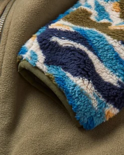 Nestling Recycled Polar-Lined Sherpa Fleece - Mount Scenic Khaki Green