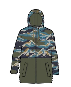 Nestling Recycled Polar-Lined Sherpa Fleece - Mount Scenic Khaki Green