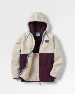 Nestling Recycled Polar-Lined Sherpa Fleece - Deep Plum