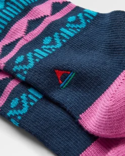 Nettle Organic Patterned Socks - Rich Navy