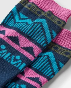 Nettle Organic Patterned Socks - Rich Navy
