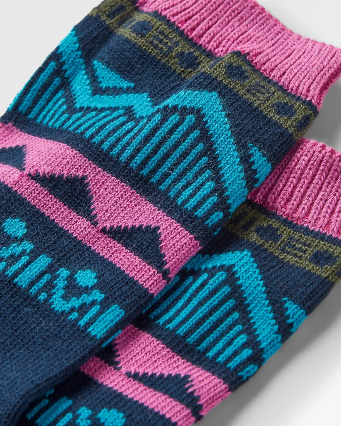 Nettle Organic Patterned Socks - Rich Navy