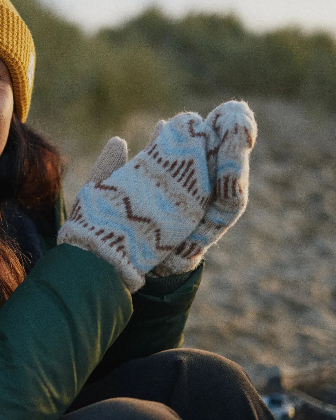 Nettle Recycled Fleece Lined Mittens - Birch