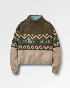 Nettle Recycled Knitted Sweater - Khaki Green