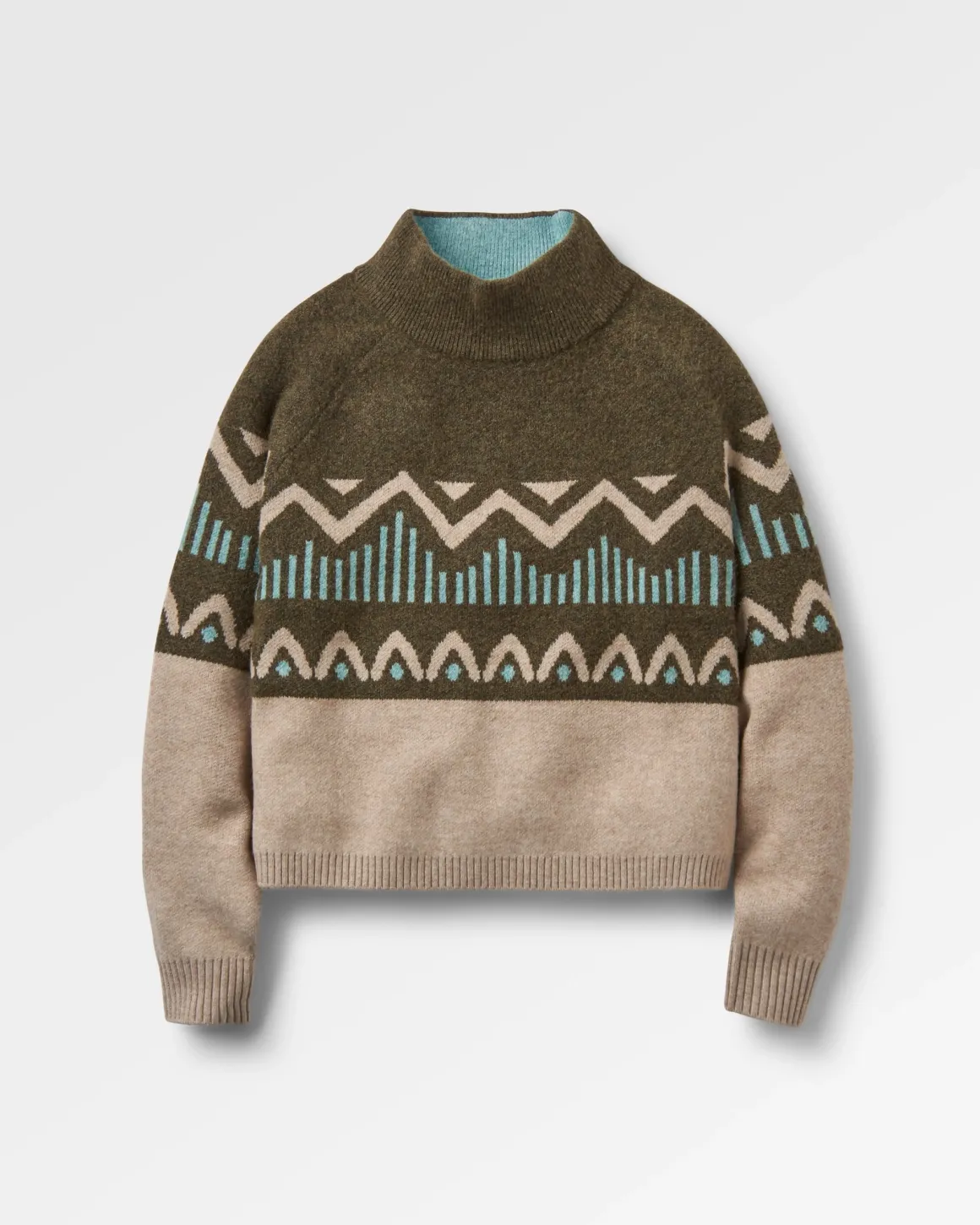 Nettle Recycled Knitted Sweater - Khaki Green