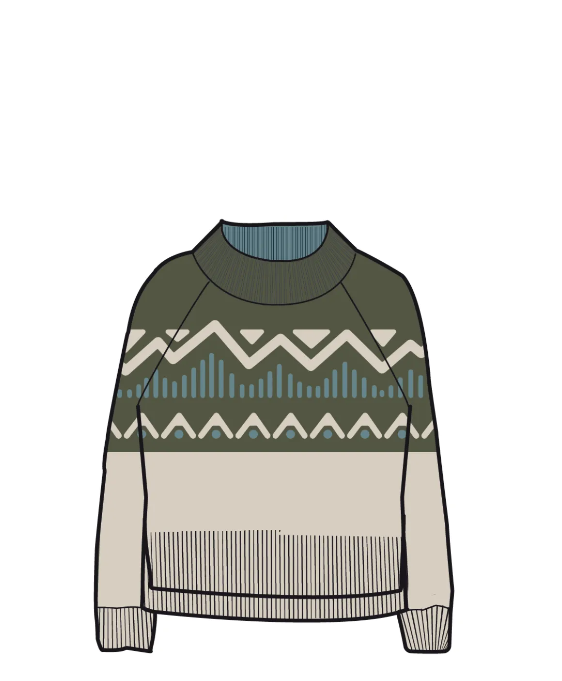Nettle Recycled Knitted Sweater - Khaki Green