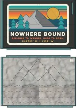 Nomadic Recycled Sherpa Blanket - Black 'Nowhere Bound' Print