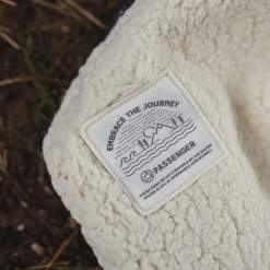 Nomadic Recycled Sherpa Blanket - Black 'Nowhere Bound' Print