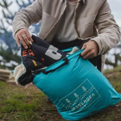 Nomadic Recycled Sherpa Blanket - Black 'Nowhere Bound' Print