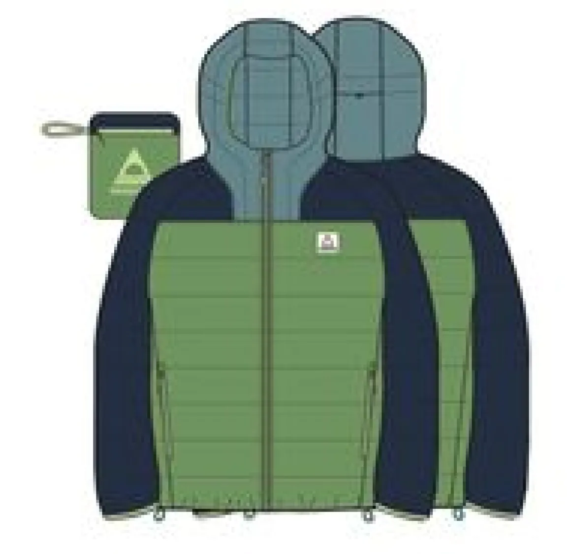 Northstar Down Recycled Jacket - Rich Navy/Pear Green/Arctic