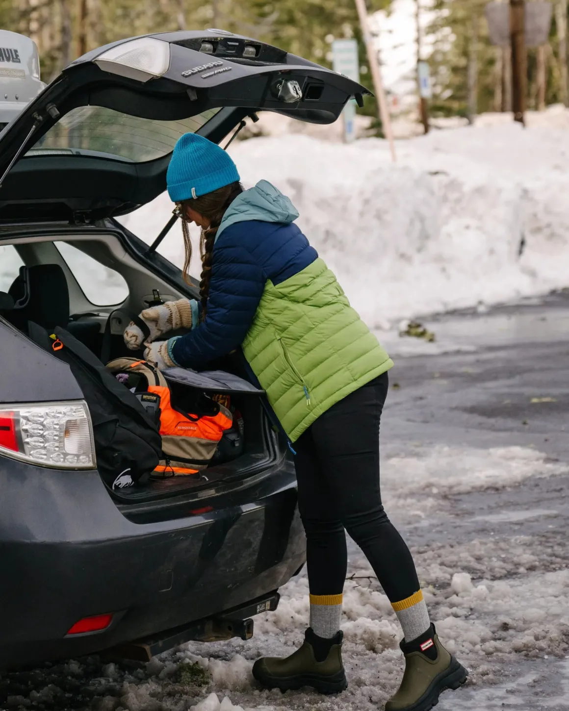 Northstar Down Recycled Jacket - Rich Navy/Pear Green/Arctic