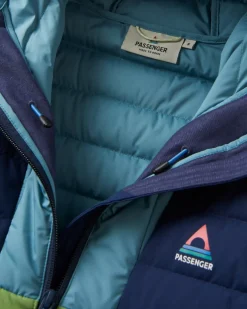 Northstar Down Recycled Jacket - Rich Navy/Pear Green/Arctic