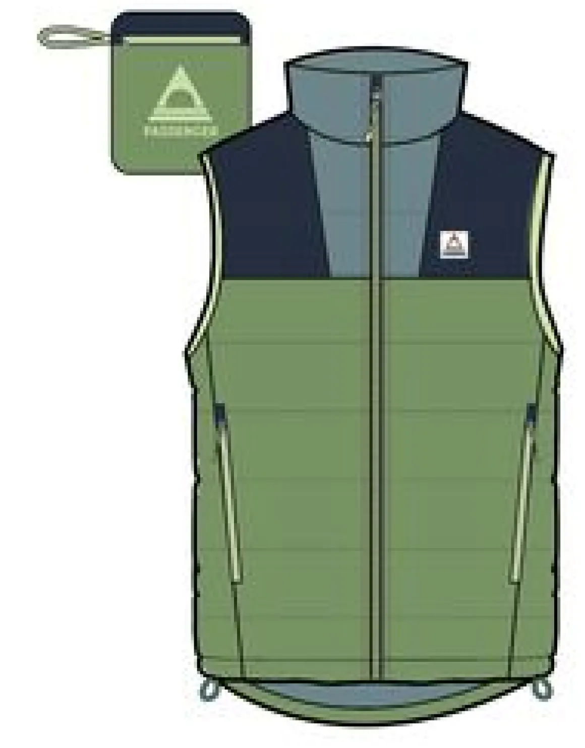 Northstar Down Recycled Vest - Rich Navy/Pear Green/Arctic