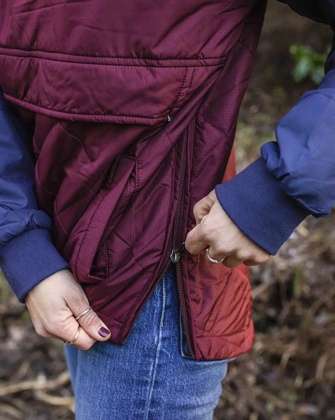 Ocean Recycled Insulated Half Zip Jacket - Windsor Wine