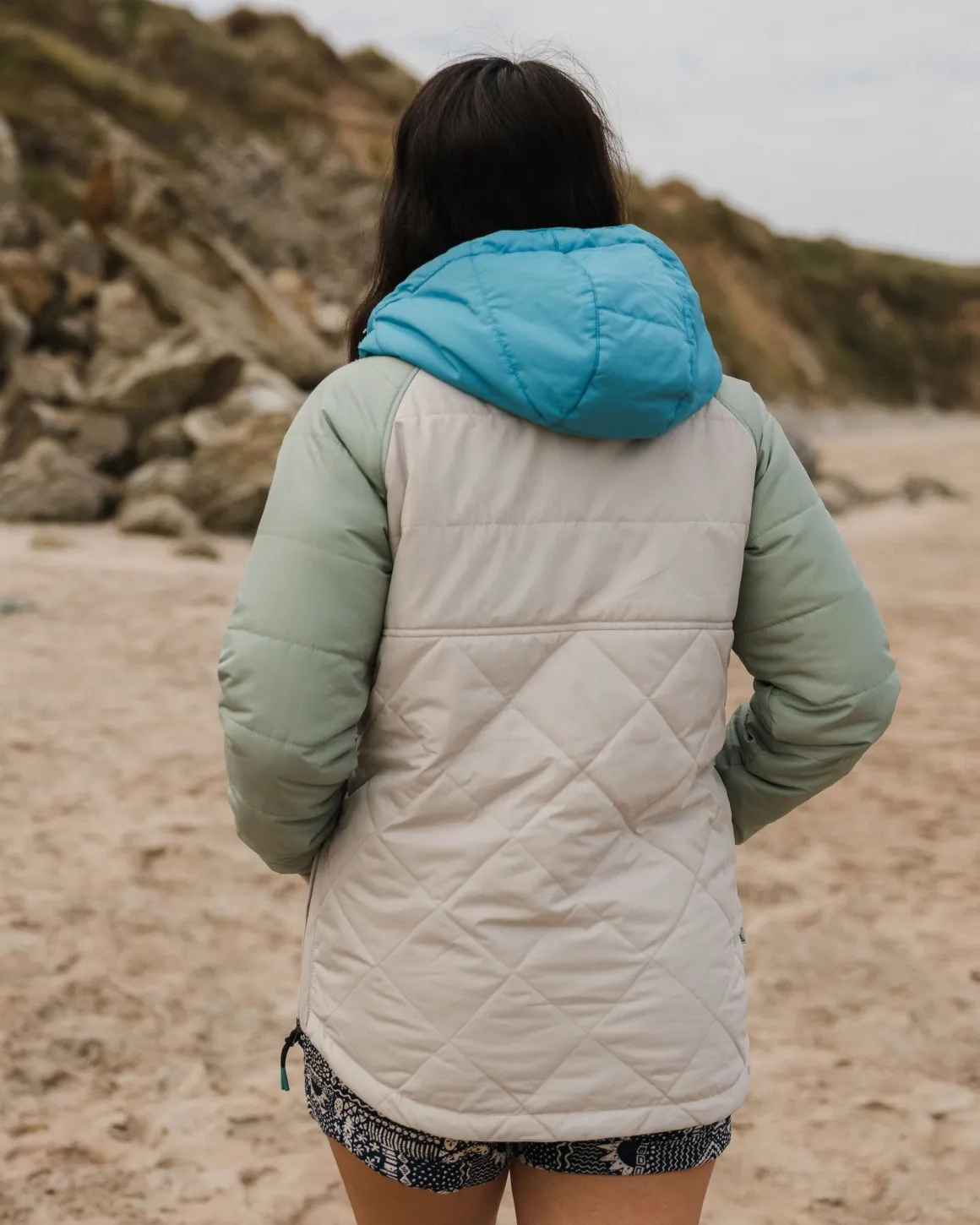 Ocean Recycled Insulated Half Zip Jacket - Pebble Gray