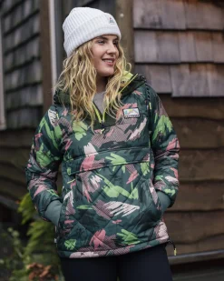 Ocean Recycled Insulated Half Zip Jacket - Abstract Mountain Fir Tree