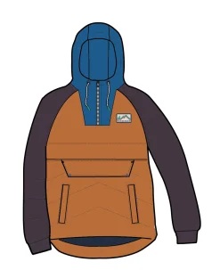 Ocean Recycled Insulated Half Zip Jacket - Sunrise Orange