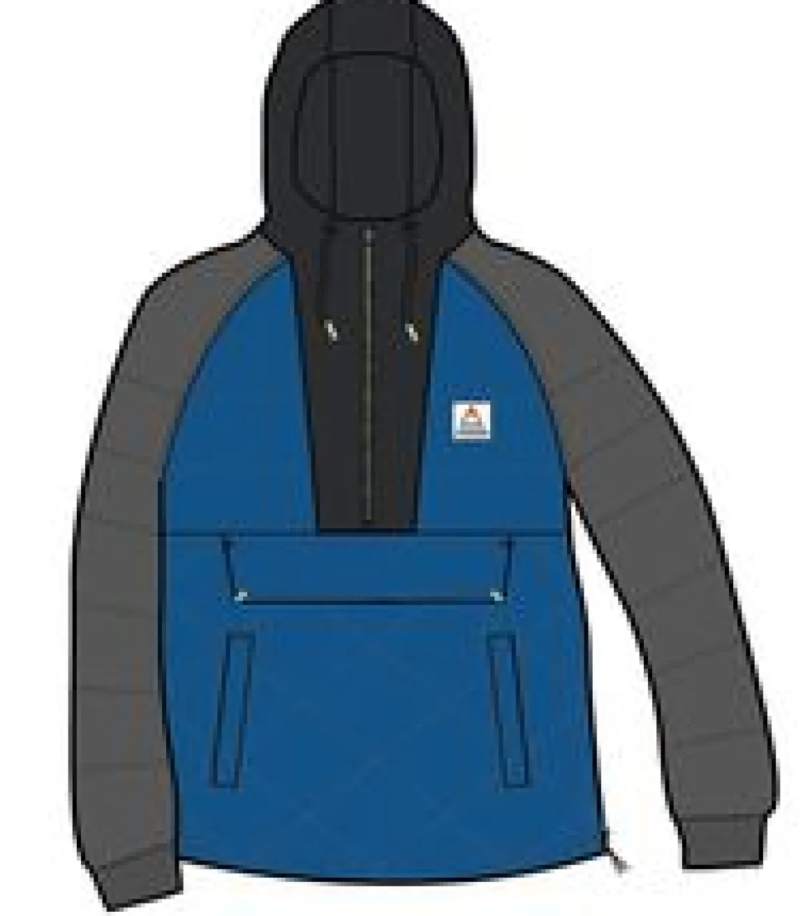 Oceanic Recycled Insulated Half Zip Jacket - Azure Blue/Charcoal