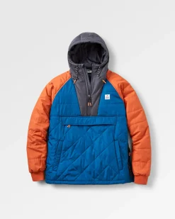 Oceanic Recycled Insulated Half Zip Jacket - Tidal Blue/Burnt Orange