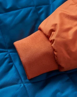 Oceanic Recycled Insulated Half Zip Jacket - Tidal Blue/Burnt Orange