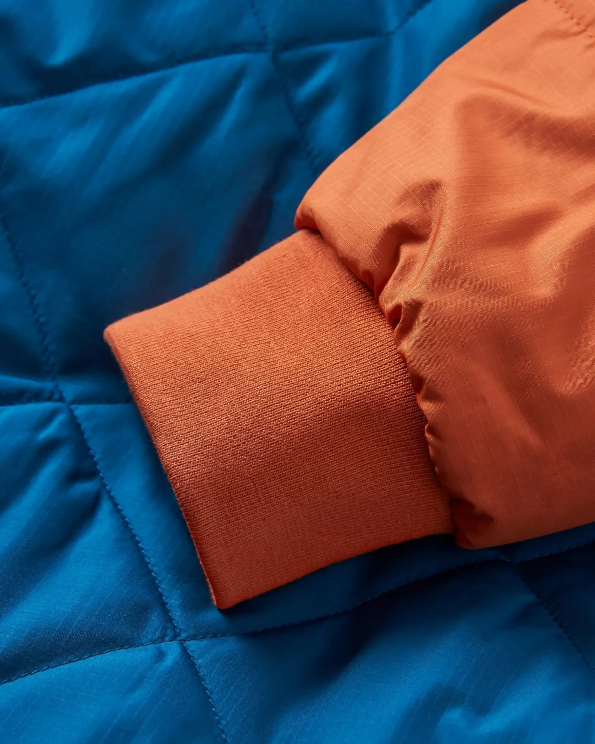 Oceanic Recycled Insulated Half Zip Jacket - Tidal Blue/Burnt Orange