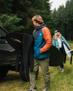 Oceanic Recycled Insulated Half Zip Jacket - Tidal Blue/Burnt Orange