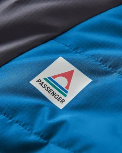 Oceanic Recycled Insulated Half Zip Jacket - Tidal Blue/Burnt Orange