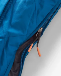 Oceanic Recycled Insulated Half Zip Jacket - Tidal Blue/Burnt Orange
