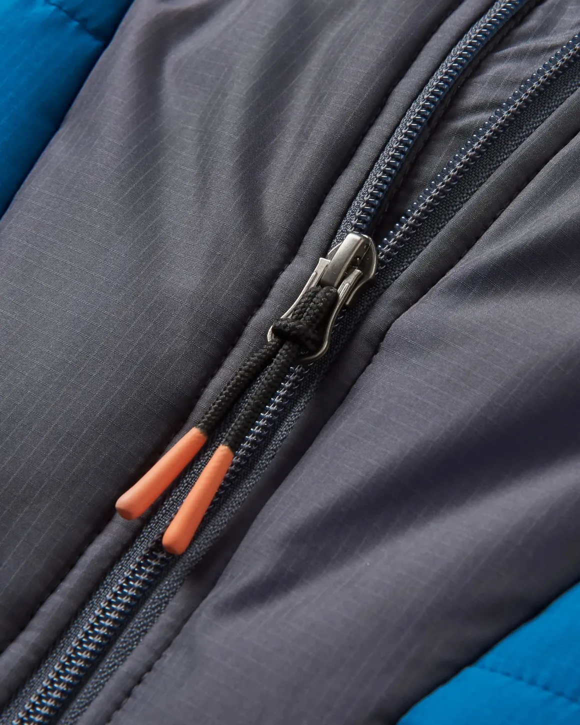 Oceanic Recycled Insulated Half Zip Jacket - Tidal Blue/Burnt Orange