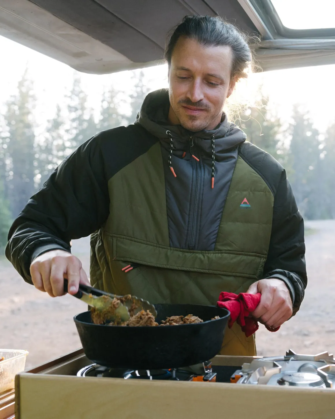 Oceanic Recycled Insulated Half Zip Jacket - Black/Khaki Green