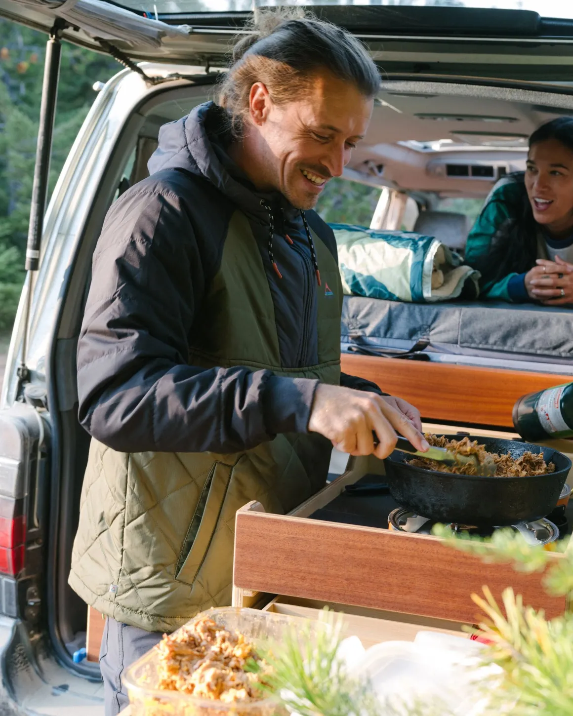 Oceanic Recycled Insulated Half Zip Jacket - Black/Khaki Green