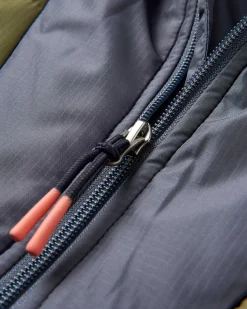 Oceanic Recycled Insulated Half Zip Jacket - Black/Khaki Green