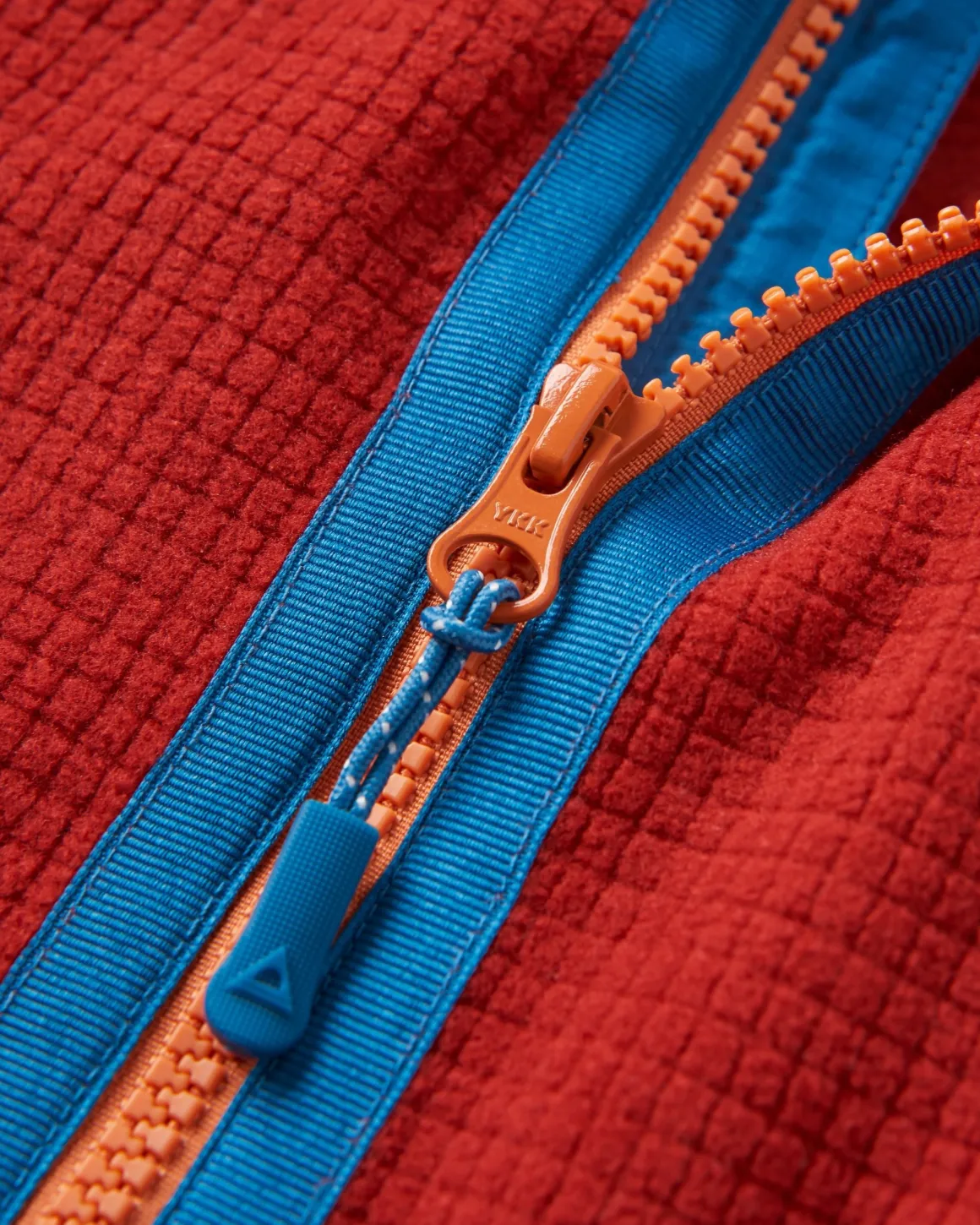 Off Trail Recycled Grid Polar Fleece - Red Ochre/Birch