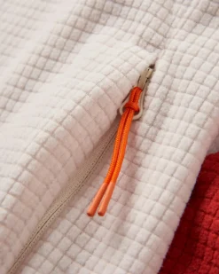 Off Trail Recycled Grid Polar Fleece - Red Ochre/Birch