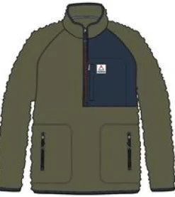 Offgrid 2.0 Half Zip Recycled Sherpa Fleece - Khaki Green