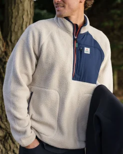Offgrid 2.0 Half Zip Recycled Sherpa Fleece - Oatmeal/Navy
