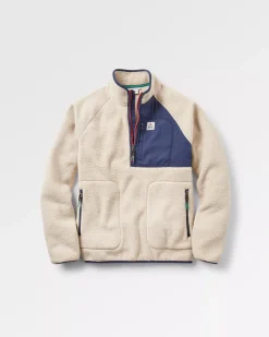 Offgrid 2.0 Half Zip Recycled Sherpa Fleece - Oatmeal/Navy