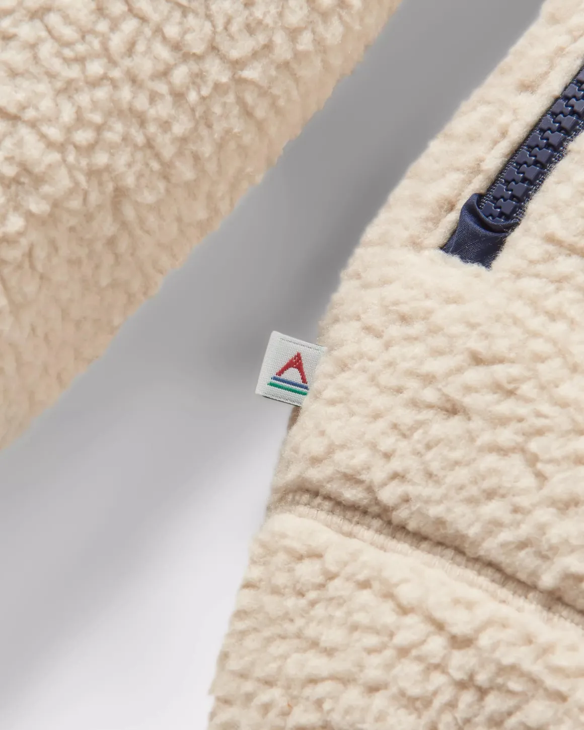 Offgrid 2.0 Half Zip Recycled Sherpa Fleece - Oatmeal/Navy