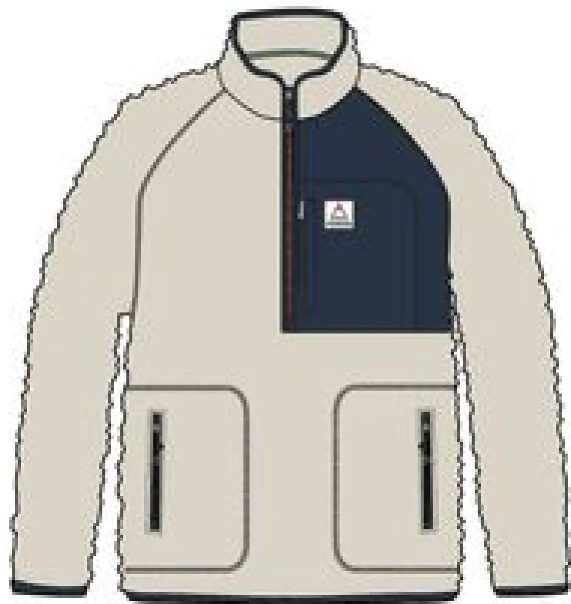 Offgrid 2.0 Half Zip Recycled Sherpa Fleece - Oatmeal/Navy