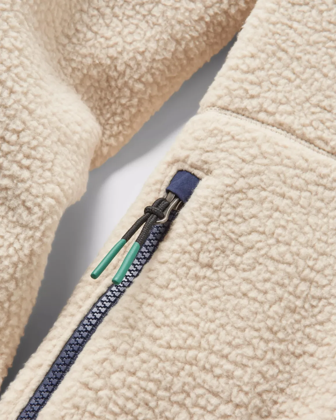 Offgrid 2.0 Half Zip Recycled Sherpa Fleece - Oatmeal/Navy