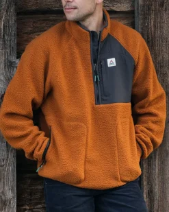 Offgrid 2.0 Half Zip Recycled Sherpa Fleece - Glazed Ginger