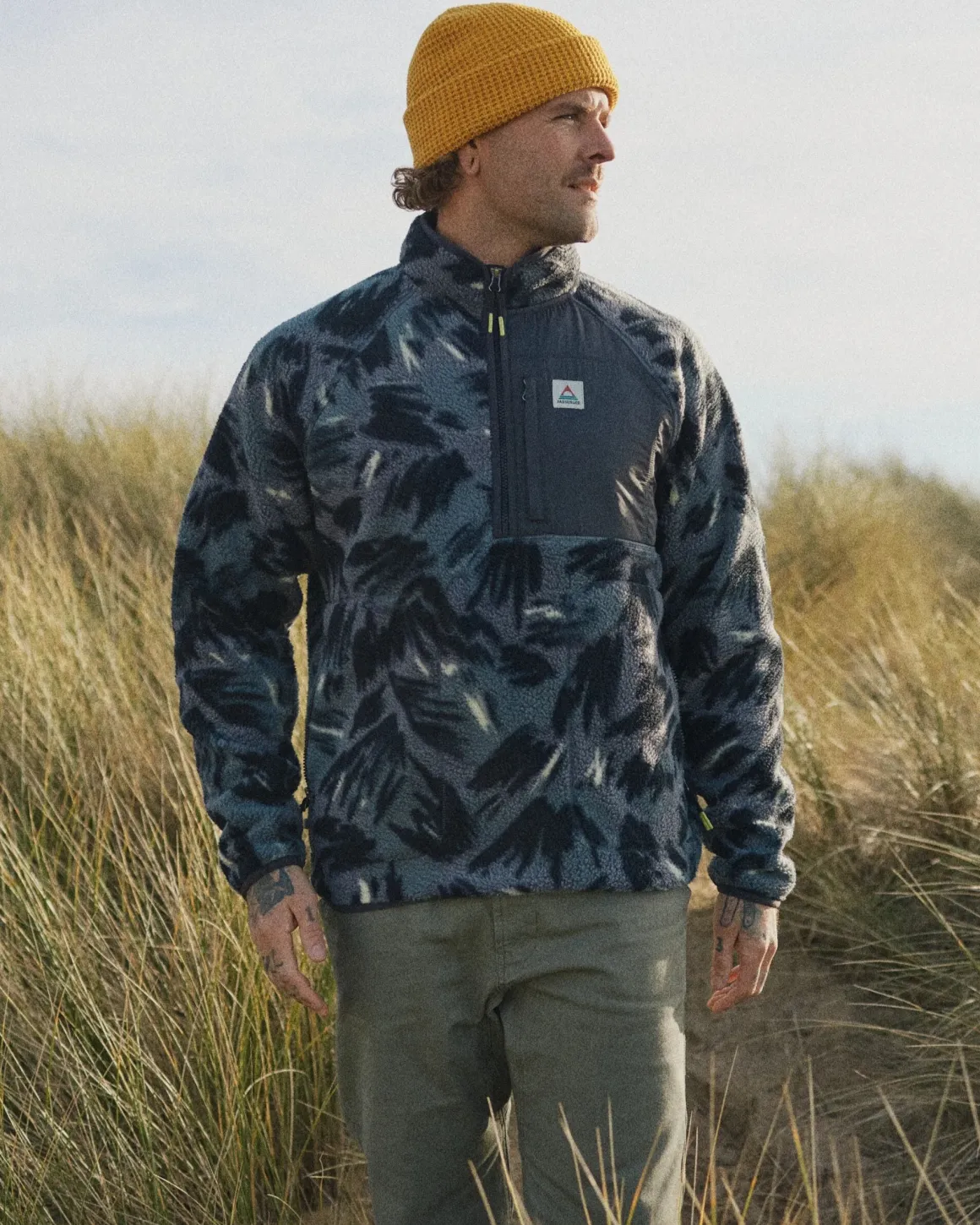 Offgrid 2.0 Half Zip Recycled Sherpa Fleece - Abstract Mountain Charcoal