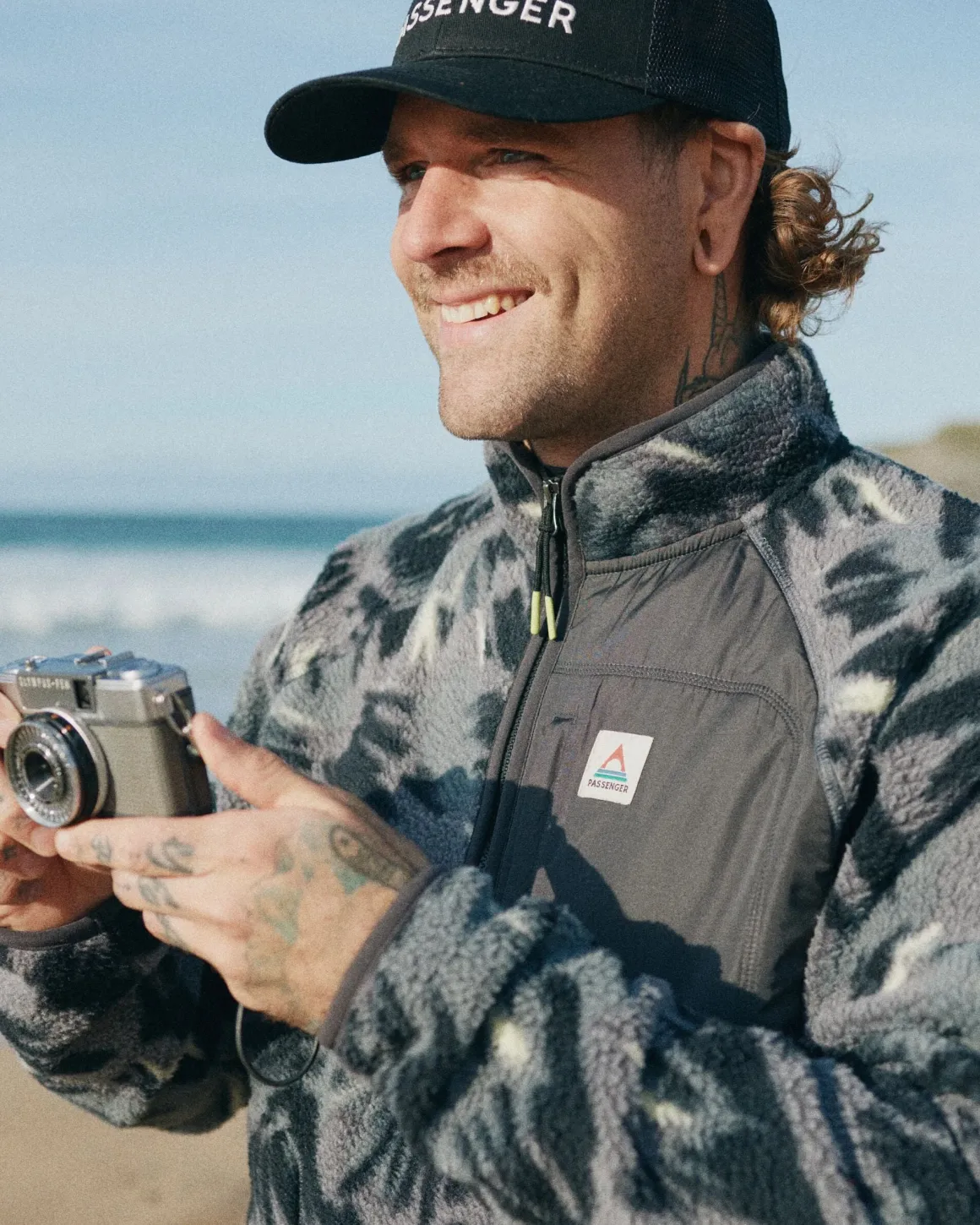 Offgrid 2.0 Half Zip Recycled Sherpa Fleece - Abstract Mountain Charcoal