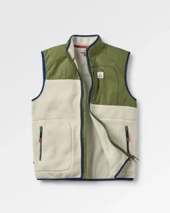 Offgrid Recycled Sherpa Fleece Vest - Oatmeal/Khaki