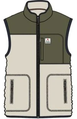 Offgrid Recycled Sherpa Fleece Vest - Oatmeal/Khaki