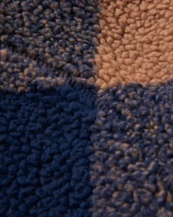 Offroad Recycled Sherpa Half Zip Fleece - Toffee/Rich Navy Buffalo