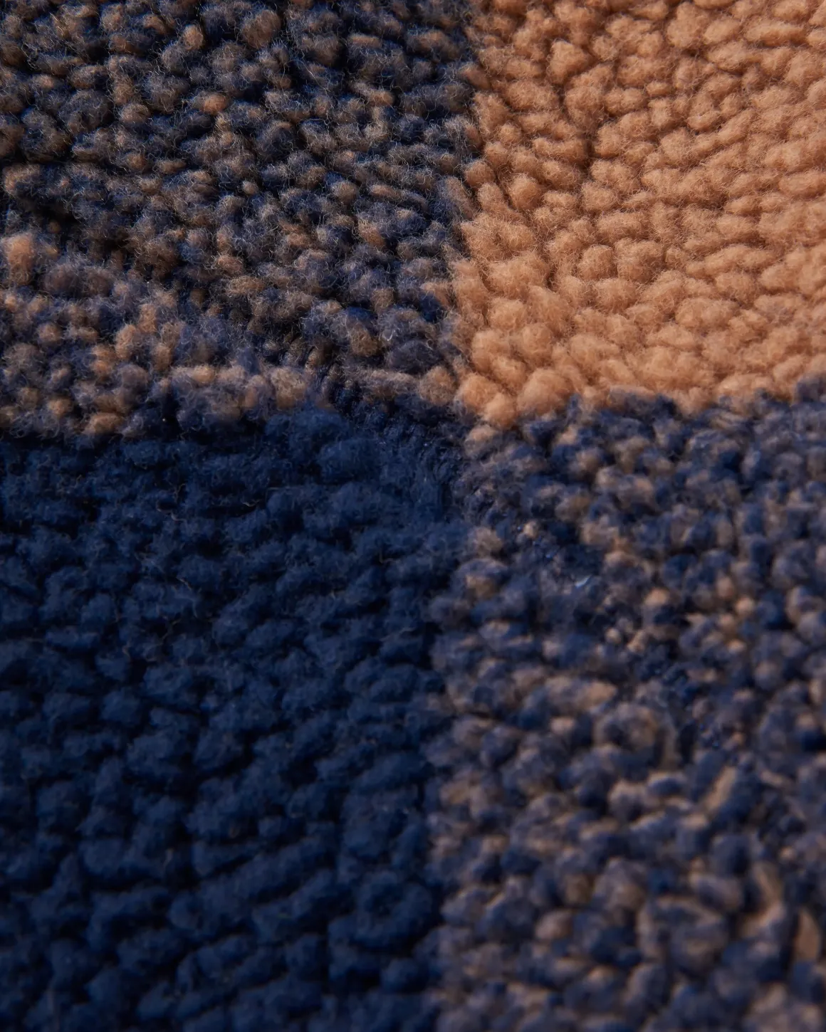 Offroad Recycled Sherpa Half Zip Fleece - Toffee/Rich Navy Buffalo