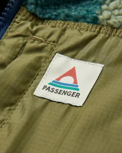 Offroad Recycled Sherpa Half Zip Fleece - Alpine Camo Khaki Green