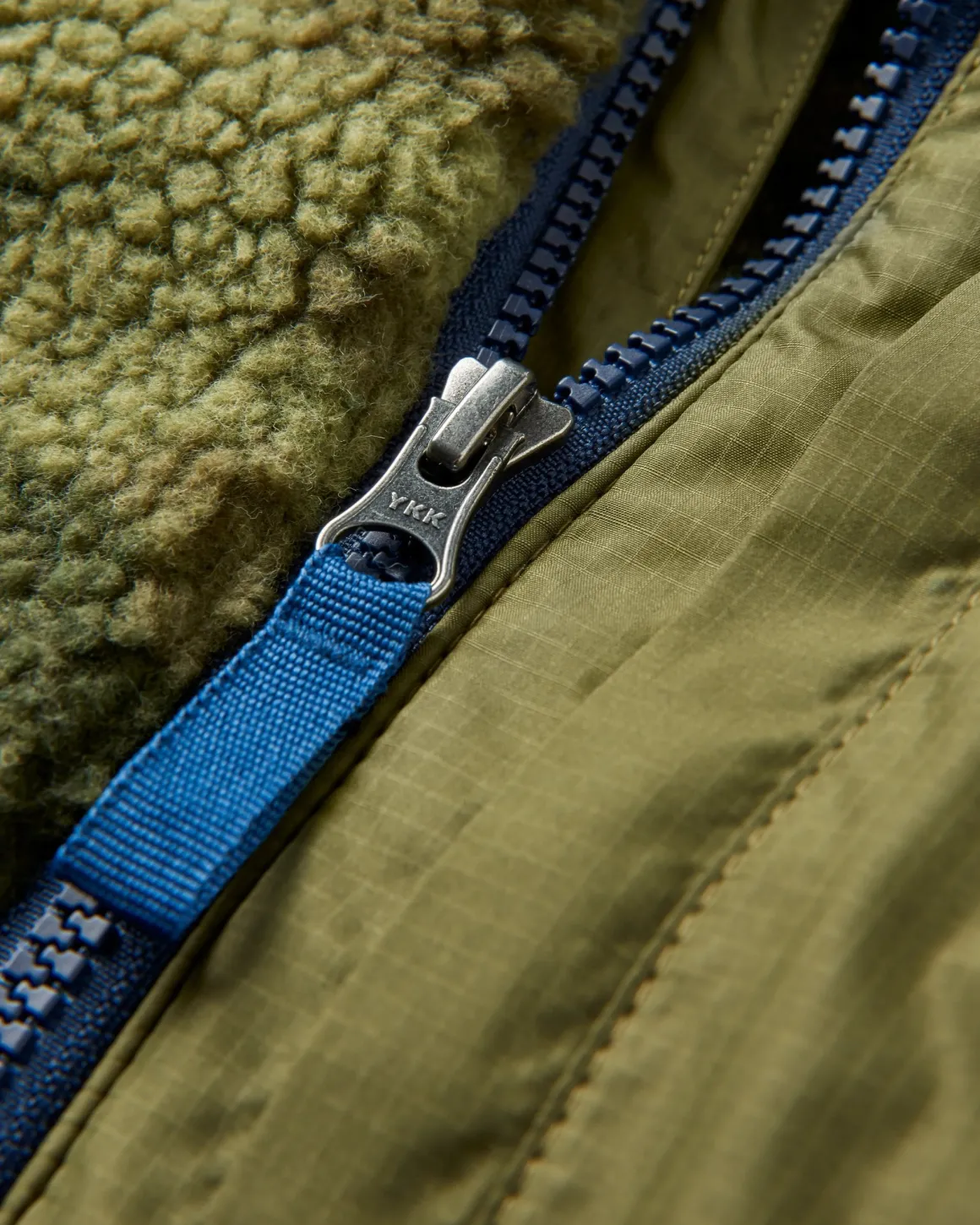 Offroad Recycled Sherpa Half Zip Fleece - Alpine Camo Khaki Green