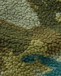 Offroad Recycled Sherpa Half Zip Fleece - Alpine Camo Khaki Green